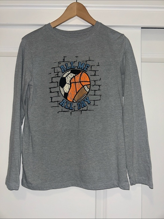 Cat & Jack Other - Cat & Jack Gray Long-Sleeve Tee with Sports Ball Graphic